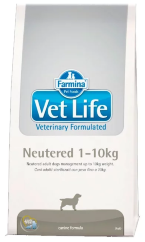 Корм для собак Farmina Vet Life Canine Neutered 1-10kg (Фармина корм для кастрированных или стерилизованных собак массой до 10 кг) 