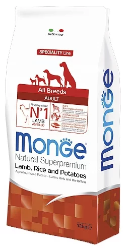 Корм для собак Monge Speciality Line (Сухой корм Монже для собак всех пород ягненок с рисом и картофелем)