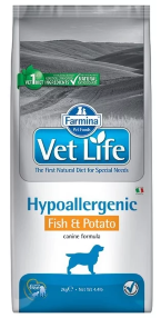 Корм для собак Farmina Vet Life Canine Hypoallergenic Fish &amp; Potato (Фармина корм для собак рыба и картофель при пищевой аллергии и пищевой непереносимости)