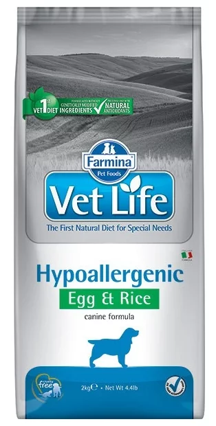 Корм для собак Farmina Vet Life Canine Hypoallergenic Egg & Rice (Фармина корм для собак яйцо и рис при пищевой аллергии и пищевой непереносимости)