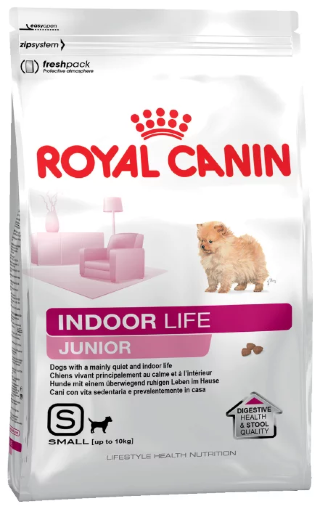 Корм для собак Royal Canin Indoor Life Junior S (Сухой корм Роял Канин Индор Лайф Юниор для Щенков Мелких пород (до 10 кг), живущих в домашних условиях)