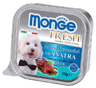  Консервы для собак Monge Dog Fresh – Нежный паштет для собак из утки