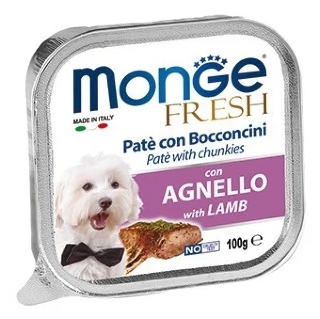  Консервы для собак Monge Dog Fresh – Нежный паштет для собак из ягненка