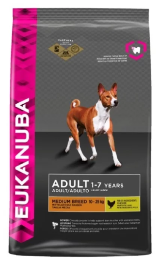 Корм для собак Eukanuba Adult Medium Breed (Сухой корм Эукануба для взрослых собак средних пород с Курицей)