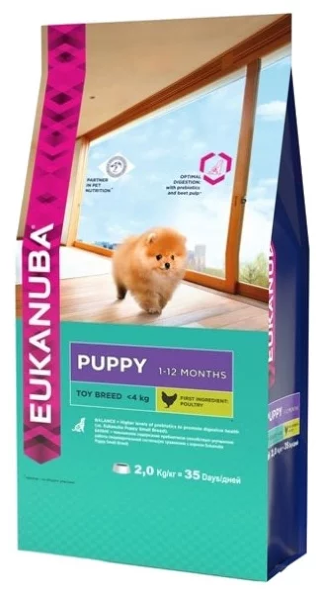 Корм для собак Eukanuba Dog Puppy Toy Breed (Сухой корм Эукануба для щенков миниатюрных пород в возрасте до года с Курицей)