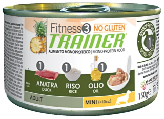 Корм для собак Trainer Fitness3 No Gluten Adult Mini Duck and rice canned (Консервы Трейнер без глютена для взрослых собак мелких пород с уткой и рисом)