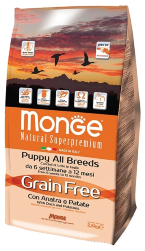 Корм для собак Monge Grain Free Puppy (Сухой корм Монже для щенков утка с картофелем )