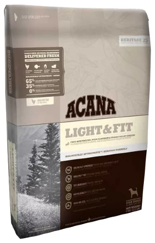 Корм для собак Acana Heritage Light & Fit (Сухой корм Акана для собак низкокалорийный Лайт & Фит )